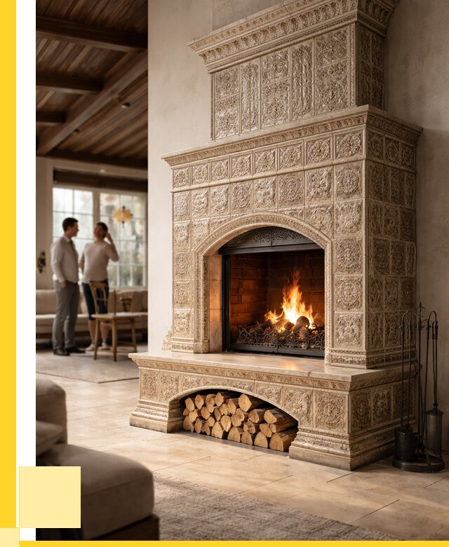 Купить изразцовый камин в Хабаровске от 257200 р. | ЭриданХбр