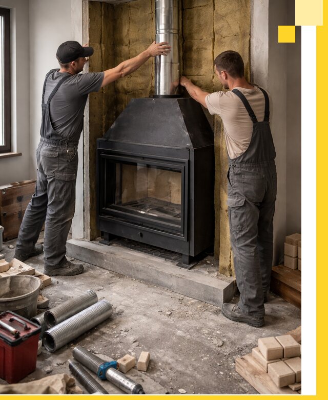 Изготовление и монтаж закрытых каминов в Хабаровске под ключ