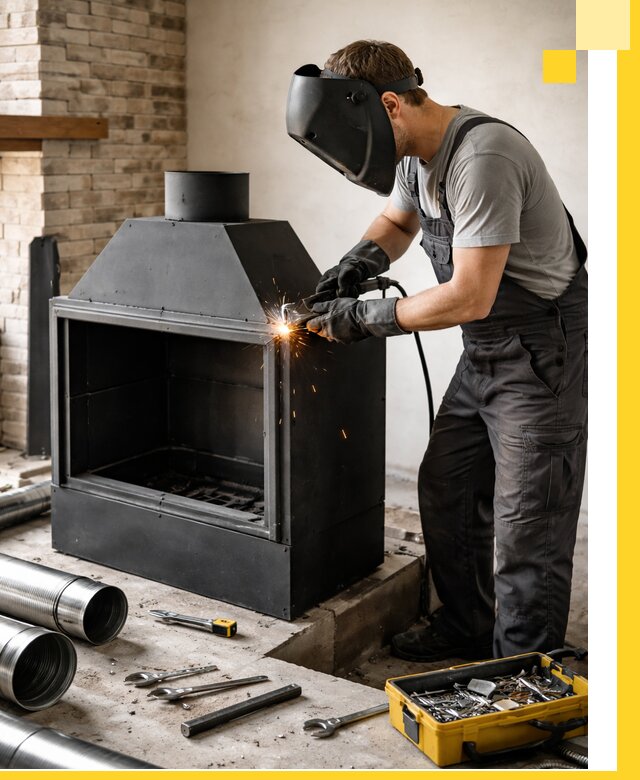 Продажа и установка металлических каминов в Хабаровске под ключ