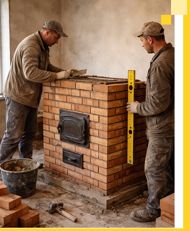 Отопительные печи под ключ в Хабаровске, установка и сборка