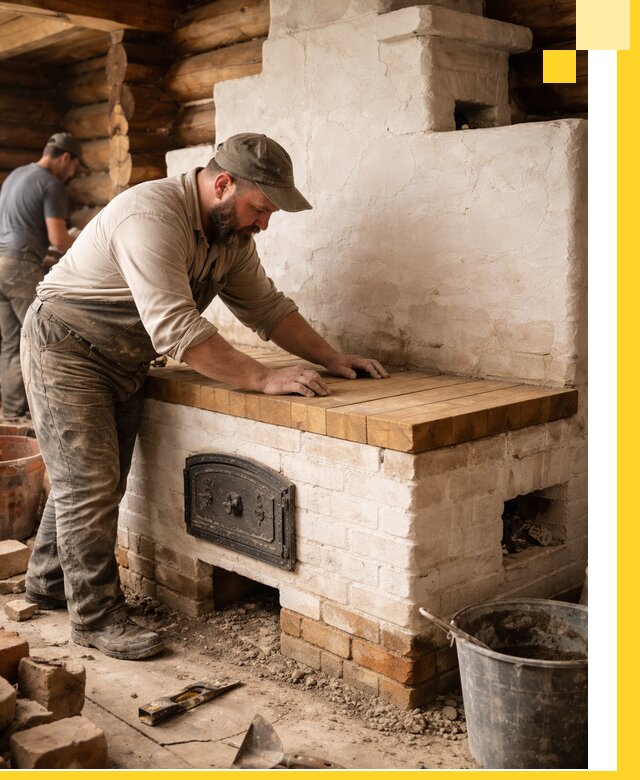 Проектирование и установка русской печи с лежанкой в Хабаровске