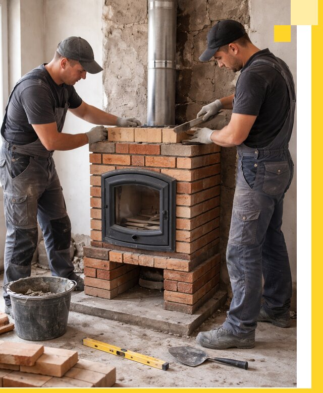 Монтаж печи камина под ключ в Хабаровске с гарантией и пусконаладкой