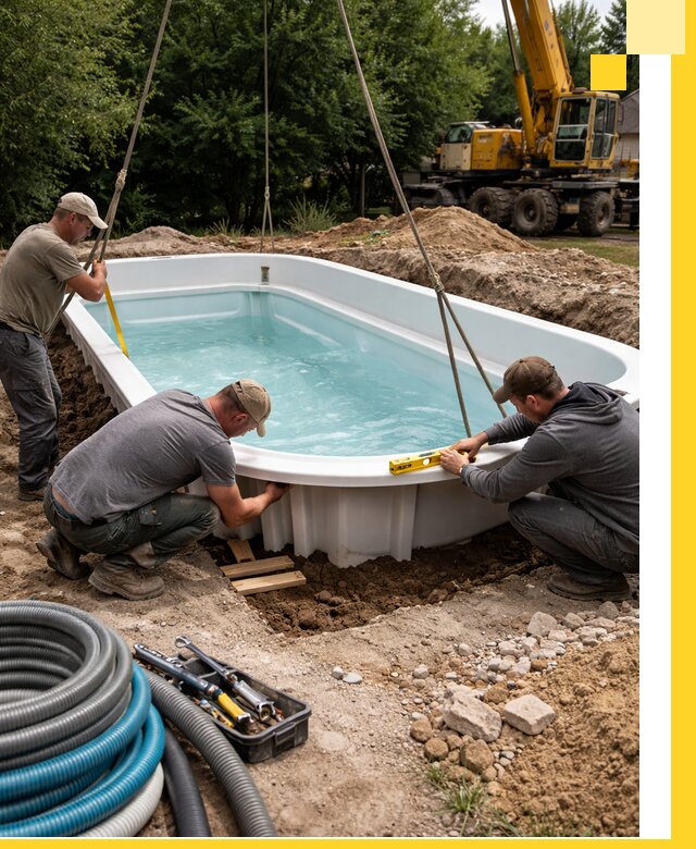 Установка и монтаж композитных бассейнов под ключ в Хабаровске