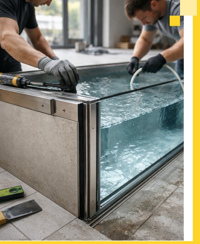 Проектирование и монтаж стеклянных бассейнов в Хабаровске