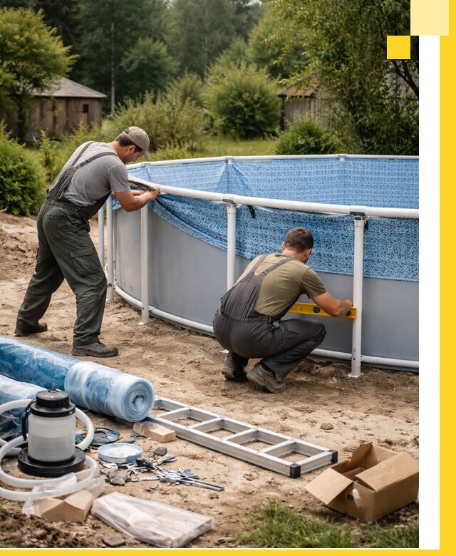 Установка и монтаж каркасных бассейнов в Хабаровске под ключ