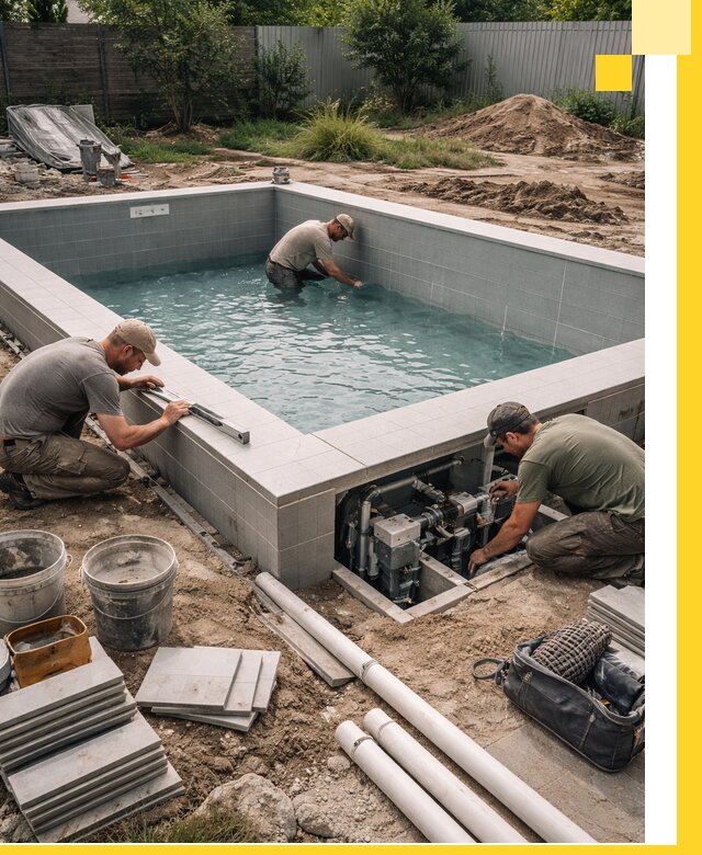 Строительство и монтаж бассейнов для дачи под ключ в Хабаровске