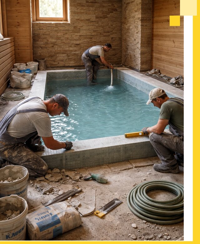 Проектирование и строительство бассейнов для бани в Хабаровске