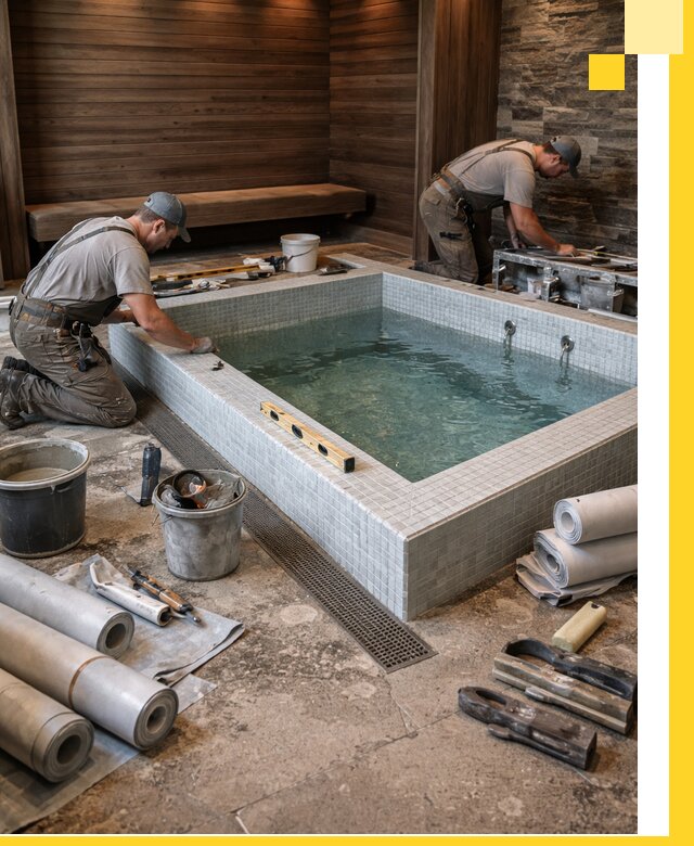 Установка и строительство бассейнов для сауны в Хабаровске