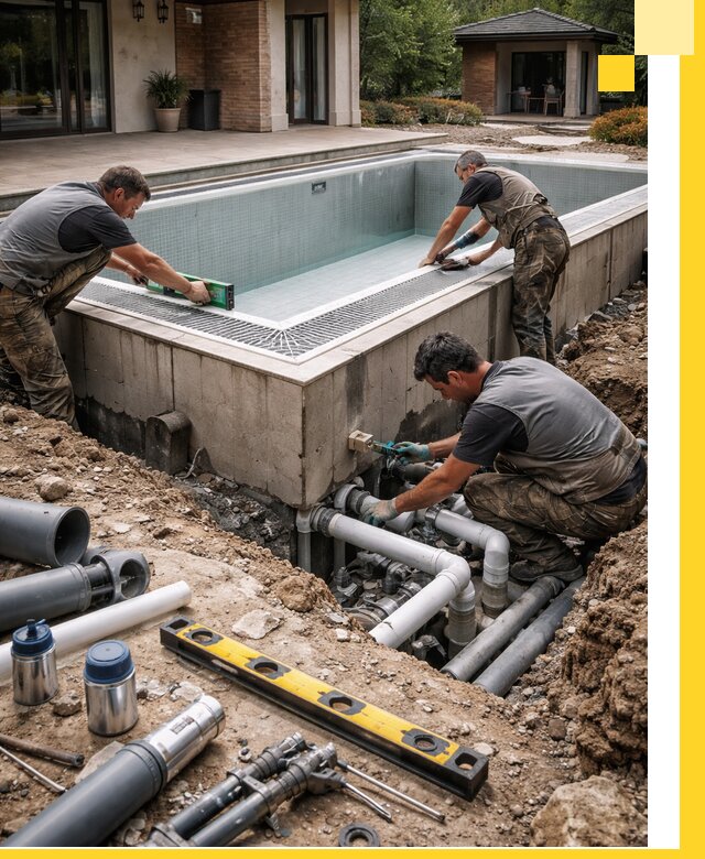 Строительство переливных бассейнов в Хабаровске под ключ