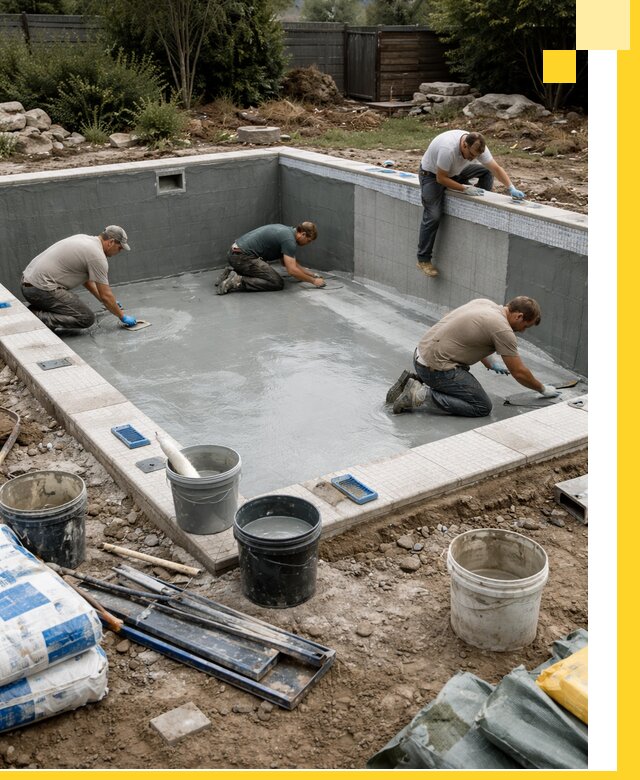 Изготовление и монтаж чаши бассейна под ключ в Хабаровске