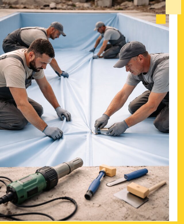 ПВХ пленка для бассейнов с монтажом и гарантией в Хабаровске