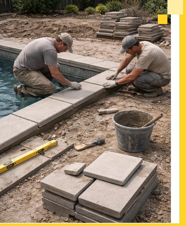 Установка и изготовление копингового камня для бассейнов в Хабаровске