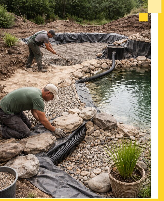 Строительство природных бассейнов и озер в Хабаровске под ключ