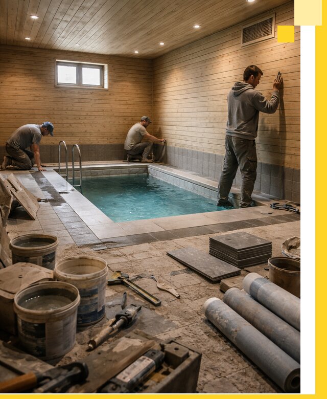 Строительство бани с бассейном и сауной под ключ в Хабаровске