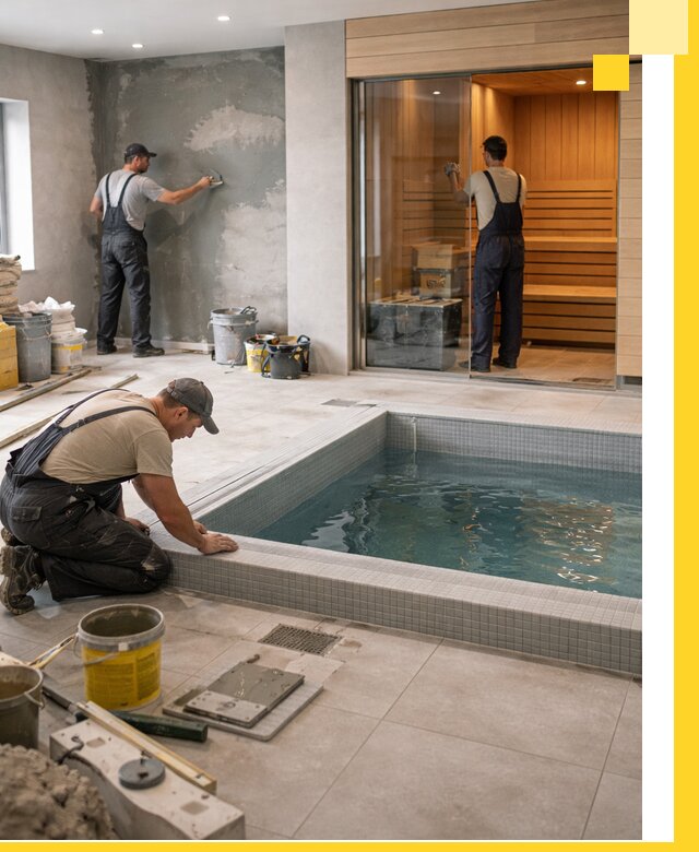 Проектирование и строительство сауны с бассейном в Хабаровске