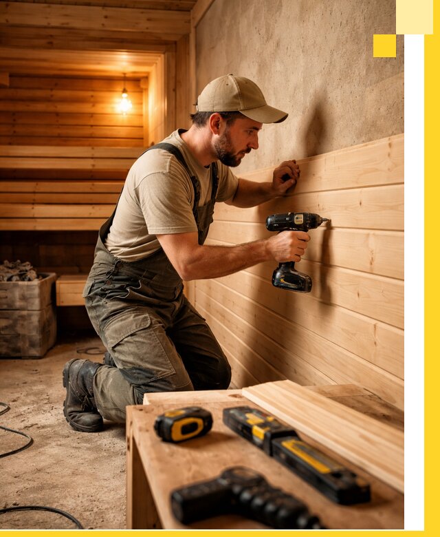 Профессиональная внутренняя отделка бани в Хабаровске под ключ