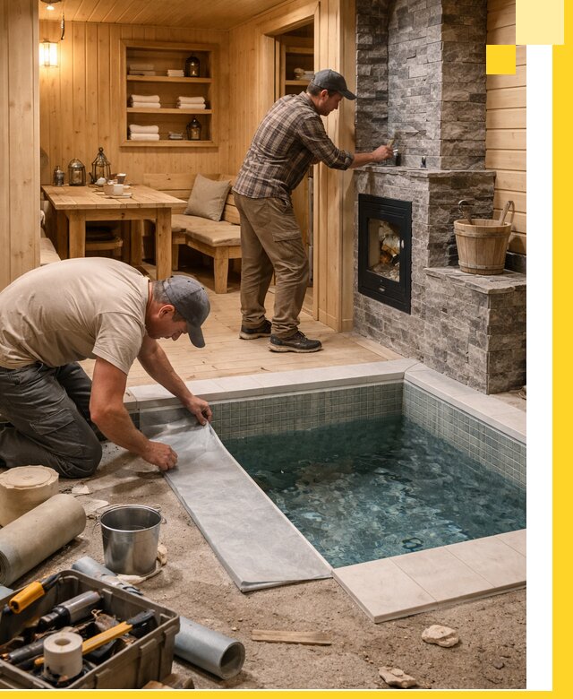 Строительство бань с комнатой отдыха под ключ в Хабаровске