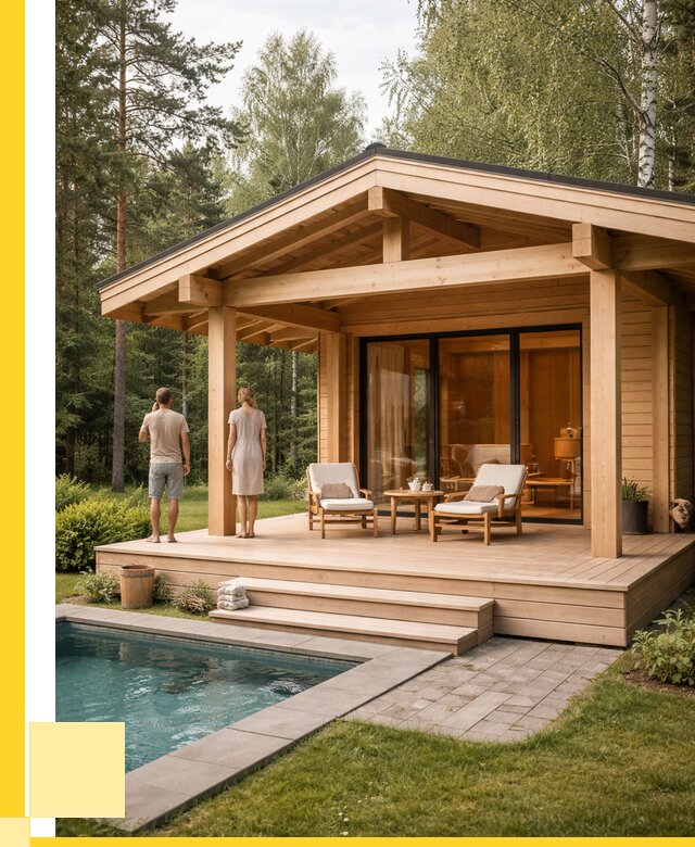 Бани с террасой под ключ в Хабаровске от 617280 р. | ЭриданХбр