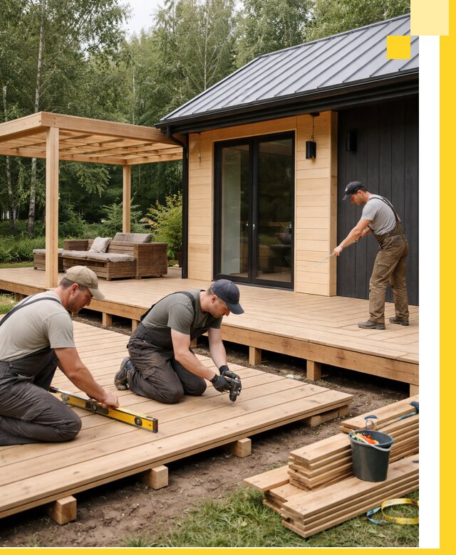 Строительство бань с террасой и бассейном под ключ в Хабаровске