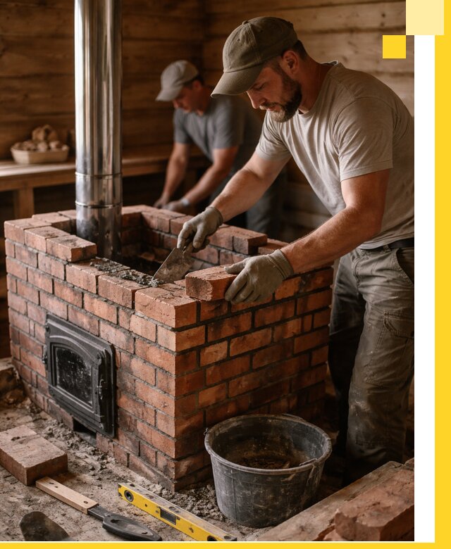 Кирпичные печи для бани под ключ в Хабаровске, проект и монтаж