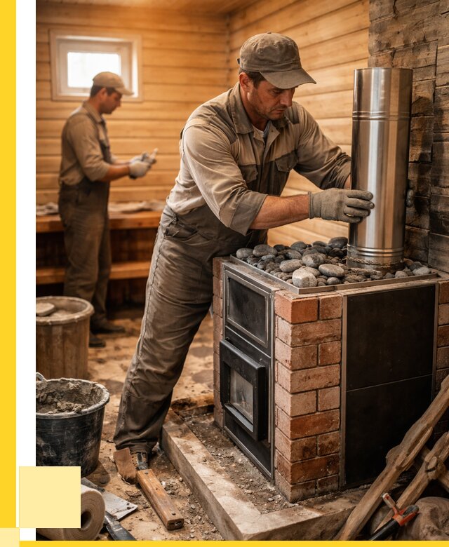 Монтаж печи в бане под ключ в Хабаровске от 20576 р. | ЭриданХбр