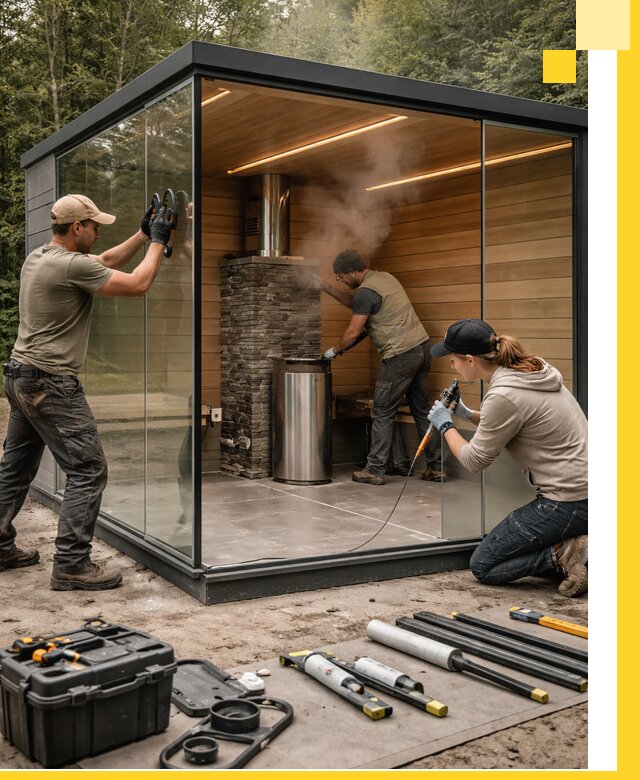 Проектирование и строительство стеклянных бань в Хабаровске