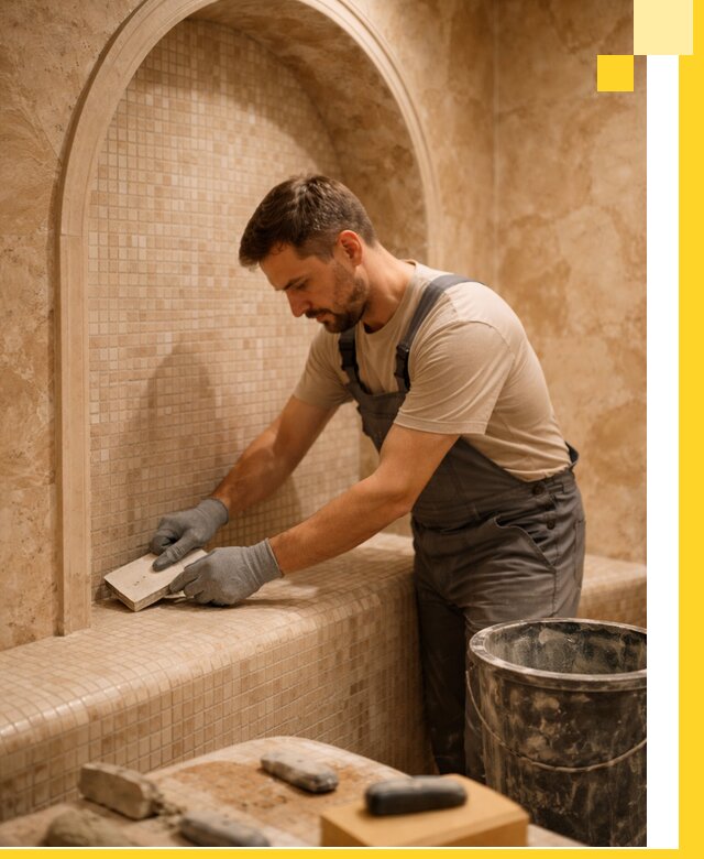 Профессиональная отделка хамамов с мозаикой под ключ в Хабаровске